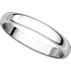 Sterling Silver 3mm Half Round Light Band, Size 7.5