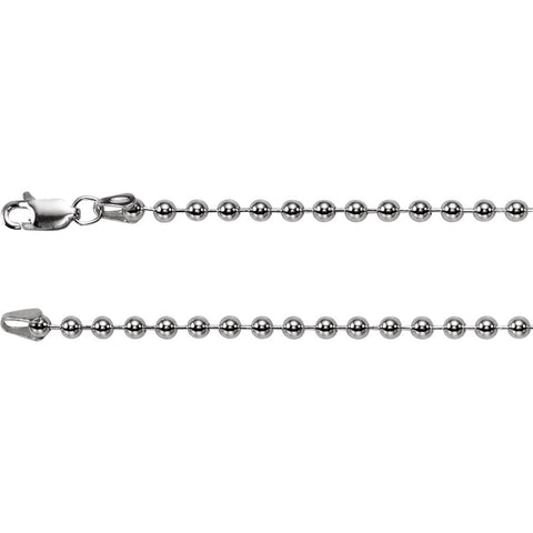 Sterling Silver 3mm Bead 18" Chain Sterling Silver 3mm Bead 18" Chain