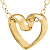 Kid's Heart Necklace in 14k Yellow Gold ( 15.00-Inch )