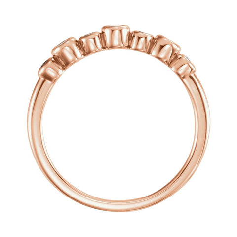 14k Rose Gold Pink Tourmaline Bezel Ring , Size 7