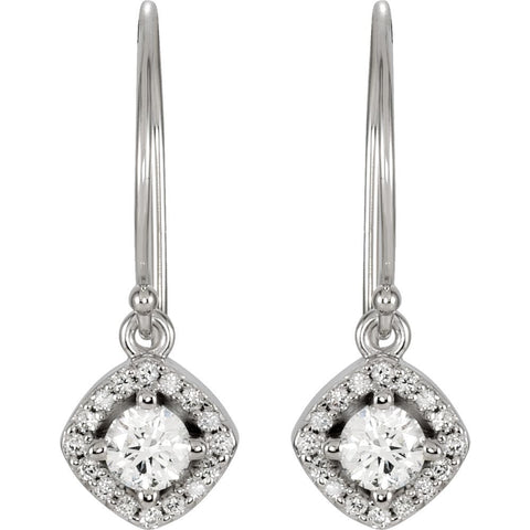 14k White Gold 5/8 CTW Diamond Earrings