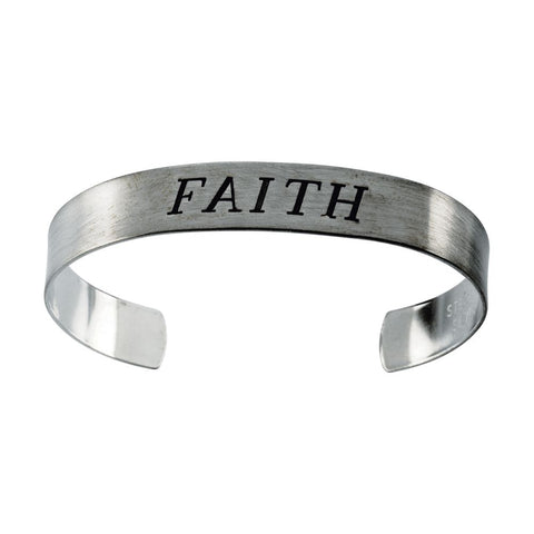 Sterling Silver Antiqued "Faith" Cuff Bracelet Sterling Silver Antiqued "Faith" Cuff Bracelet