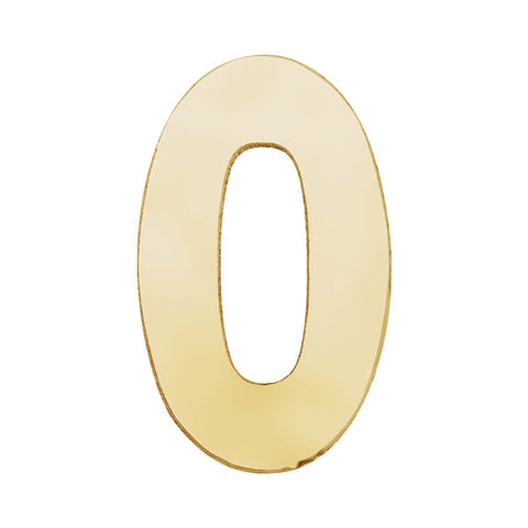 14k Yellow Gold Number "0"