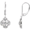 Pair of 0.07 CTTW Diamond Fashion Lever Back Earrings in Sterling Silver