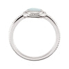 14k White Gold Opal Beaded Design Ring, Size 7