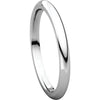 10k White Gold 2mm Comfort Fit Band, Size 6.5