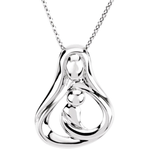Sterling Silver Embraced by the Heart™ Mother Necklace