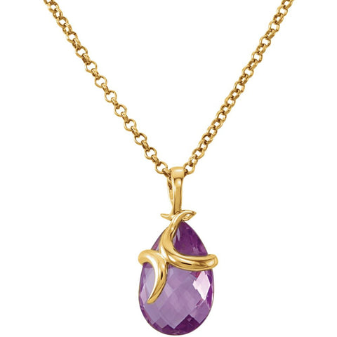 18k Yellow Gold Vermeil Amethyst 18" Necklace 18k Yellow Gold Vermeil Amethyst 18" Necklace