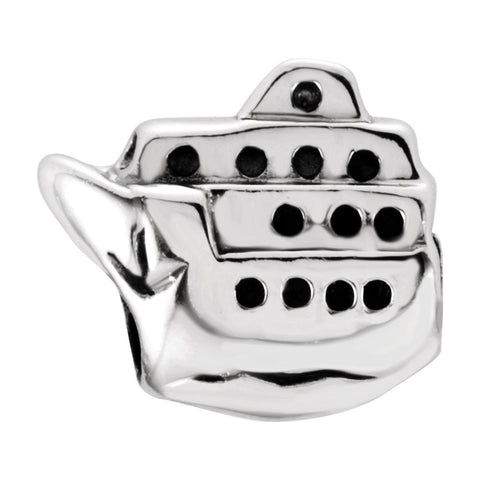 Sterling Silver 13mm Cruise Ship Bead Sterling Silver 13mm Cruise Ship Bead