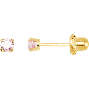 14k Yellow Gold Cubic Zirconia Inverness Piercing Earrings 14k Yellow Gold Cubic Zirconia Inverness Piercing Earrings