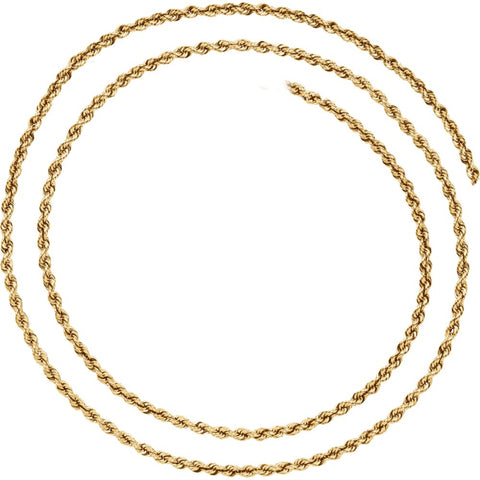 14k Yellow Gold 2.5mm Rope 20" Chain 14k Yellow Gold 2.5mm Rope 20" Chain