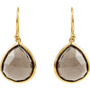 14K Yellow Gold-Plated Sterling Silver Genuine Smoky Quartz Earrings