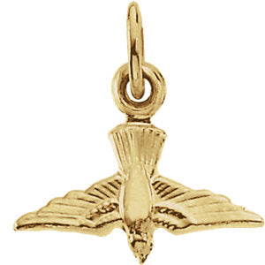 14k Yellow Gold 11x14mm White Dove Pendant 14k Yellow Gold 11x14mm White Dove Pendant