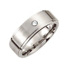 Dura Cobalt 0.05 ct. Diamond Wedding Band Ring with Steel Bezel (Size 10 )
