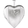 Heart Locket Engraved With Cross and Dove in Sterling Silver