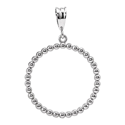 Sterling Silver Beaded Circle Silhouette Pendant Sterling Silver Beaded Circle Silhouette Pendant