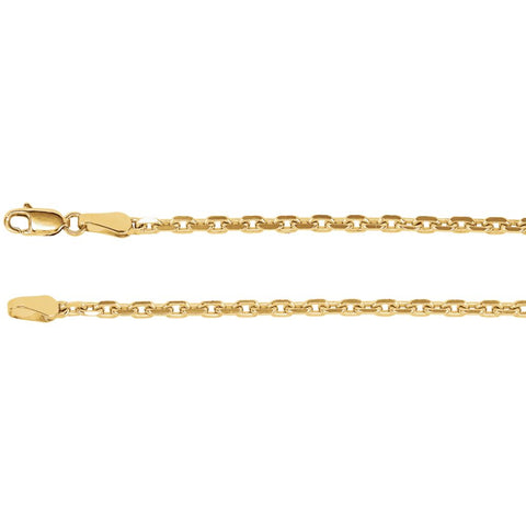 14k Yellow Gold 2.5mm Diamond-Cut Cable 16" Chain 14k Yellow Gold 2.5mm Diamond-Cut Cable 16" Chain