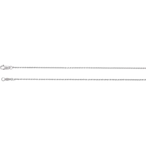 14k White Gold 1mm Diamond-Cut Rope 18" Chain 14k White Gold 1mm Diamond-Cut Rope 18" Chain