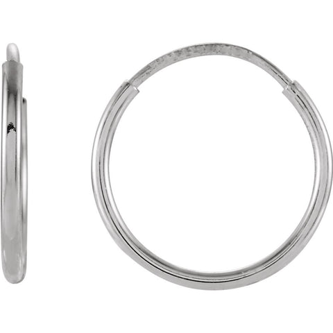 14k White Gold 12mm Endless Hoop Earrings 14k White Gold 12mm Endless Hoop Earrings