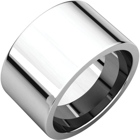 10k White Gold 10mm Flat Comfort Fit Band, Size 10