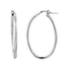 18.00 X 24.00 mm Oval Tube Earrings in Sterling Silver 18.00 X 24.00 mm Oval Tube Earrings in Sterling Silver