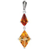 0.025 CTTW Genuine Madeira Citrine, Citrine and Diamond Pendant in Sterling Silver