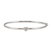 0.035 CTTW Diamond Heart Bangle Bracelet in 14k White Gold