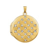 Yellow Gold Plated Sterling Silver Round Cubic Zirconia Locket