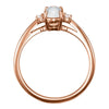 14k Rose Gold Rainbow Moonstone & .06 CTW Diamond Ring, Size 7
