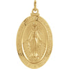 23.00x16.00 mm Miraculous Medal in 14K Yellow Gold