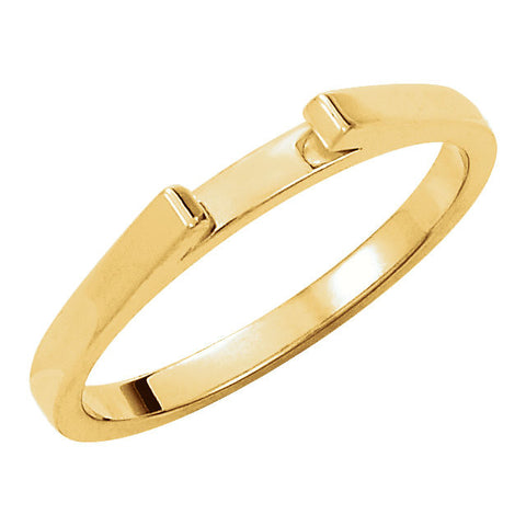 14k Yellow Gold Band for 7mm Round Ring , Size 6