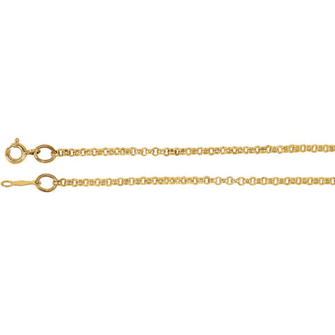 14k Yellow Gold 2mm Rolo 20" Chain