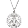 22.25 mm Round Miraculous Pendant Medal with 24 inch Chain in Sterling Silver 22.25 mm Round Miraculous Pendant Medal with 24 inch Chain in Sterling Silver