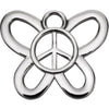 Butterfly Peace Sign Dangle in 14k White Gold Butterfly Peace Sign Dangle in 14k White Gold