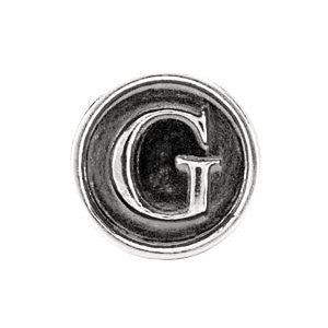 Sterling Silver 10.6mm Letter "G" Alpha Cylinder Bead Sterling Silver 10.6mm Letter "G" Alpha Cylinder Bead
