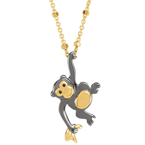 18k Yellow Gold Vermeil Monkey 17" Necklace for Mischief 18k Yellow Gold Vermeil Monkey 17" Necklace for Mischief