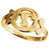 14k Yellow Gold Initial Rings, Size 6 14k Yellow Gold Initial Rings, Size 6