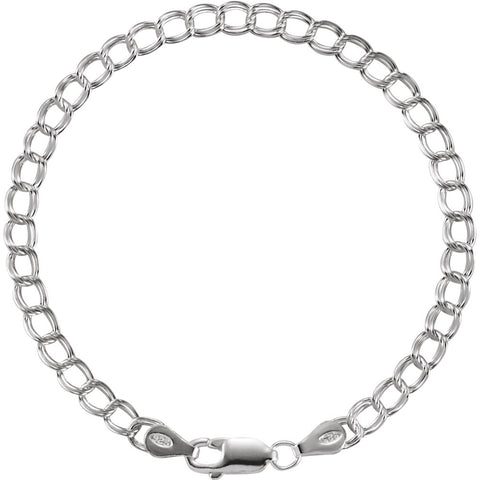 Sterling Silver 4mm Solid Charm 7" Bracelet Sterling Silver 4mm Solid Charm 7" Bracelet