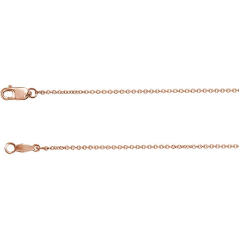 14k Rose Gold 1mm Solid Cable 16" Chain 14k Rose Gold 1mm Solid Cable 16" Chain