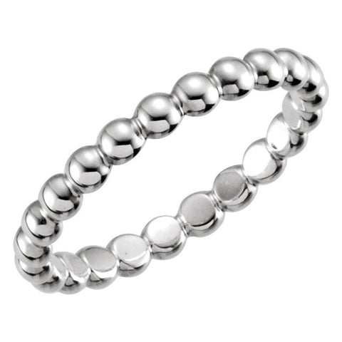 Sterling Silver 2.5mm Beaded Stackable Ring Size 5 Sterling Silver 2.5mm Beaded Stackable Ring Size 5