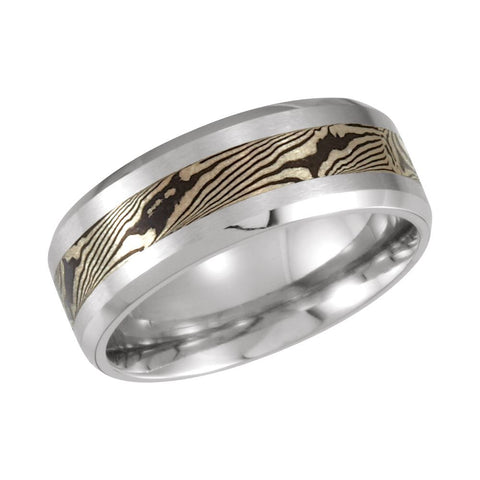 Cobalt & Silver & Copper Mokume Design Band Size 12 Cobalt & Silver & Copper Mokume Design Band Size 12