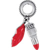 Sterling Silver 15.5x5mm Kera Red Lipstick Charm Sterling Silver 15.5x5mm Kera Red Lipstick Charm