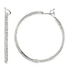 Pair of 2 7/8 CTTW Diamond Inside/Outside Hoop Earrings in 14k White Gold Pair of 2 7/8 CTTW Diamond Inside/Outside Hoop Earrings in 14k White Gold