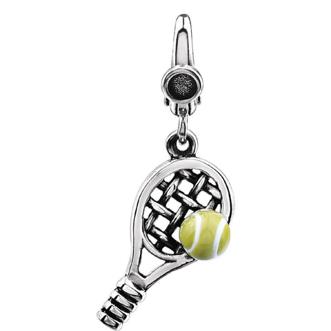 Sterling Silver Tennis Ball & Racket Charm Sterling Silver Tennis Ball & Racket Charm