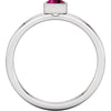 14k White Gold Pink Tourmaline Bezel Ring, Size 7