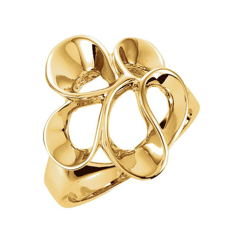 14k Yellow Gold Freeform Ring , Size 6 14k Yellow Gold Freeform Ring , Size 6