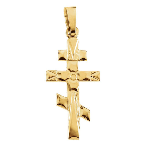 14k Yellow Gold 20x10mm Orthodox Cross Pendant 14k Yellow Gold 20x10mm Orthodox Cross Pendant