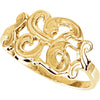 14k Yellow Gold Initial Rings, Size 6 14k Yellow Gold Initial Rings, Size 6