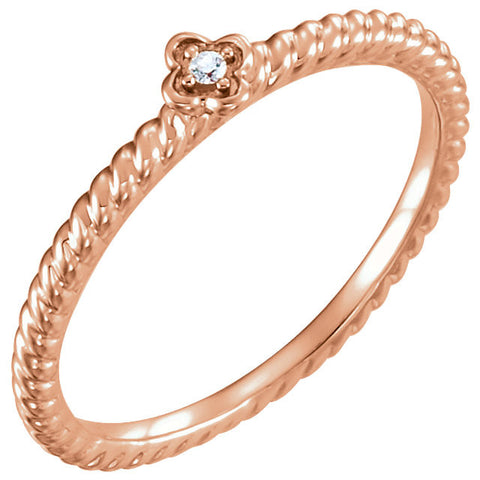 14k Rose Gold .01 CTW Diamond Stackable Ring 14k Rose Gold .01 CTW Diamond Stackable Ring
