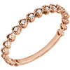 14k Rose Gold 0.06 ctw. Diamond Stackable Ring , Size 7 14k Rose Gold 0.06 ctw. Diamond Stackable Ring , Size 7